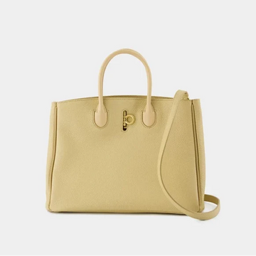 Burberry Small or Medium Rocking Horse Tote Bag in beige-sand grained