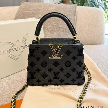 black Louis Vuitton Capucines handbag