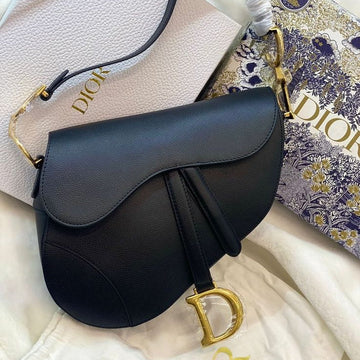 Christian Dior Saddle Bag with antique gold/black finish