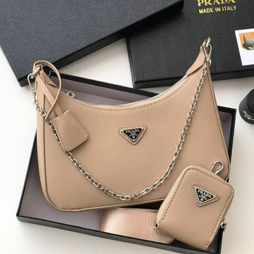 Prada Re-Edition 2005 Saffiano Leather Bag Cameo