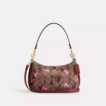 Coach Teri Shoulder Bag In Signature Canvas With Cherry Print