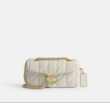 Coach Quilted Tabby Shoulder White Bag