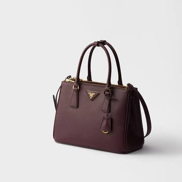 Prada Galleria tote bag in a dark brown or burgundy Saffiano leather finish