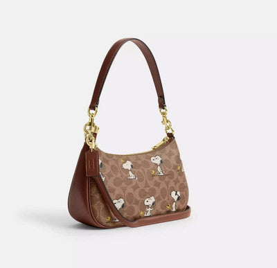 Coach x Peanuts Teri Shoulder Bag in Signature Canvas with Snoopy Print