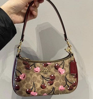 Coach Teri Shoulder Bag In Signature Canvas With Cherry Print